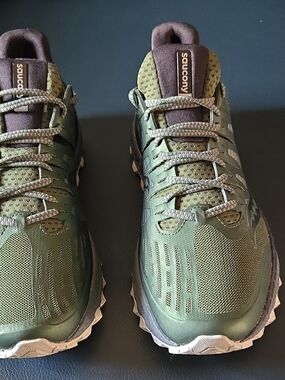 Saucony Xodus ISO EVERUN S20449-2 Green Gray Men's Breathable Trail Running Sho…